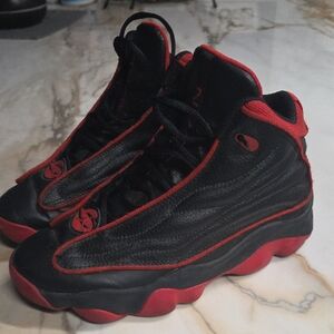 Jordan Black and Red Athletic Shoes